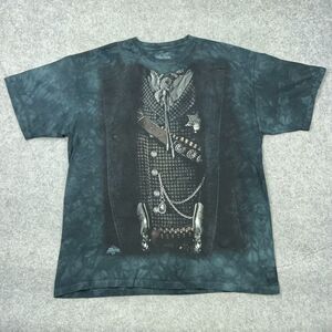 The Mountain Shirt Men 2XL Black Tie Dye Sheriff Western Cowboy Short Sleeve Tee